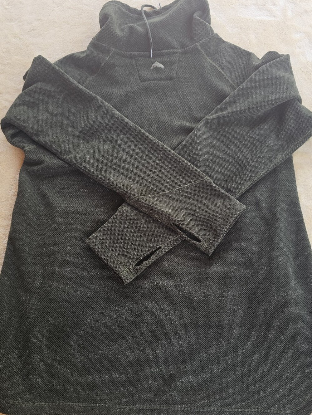 Simms Olive Green Textured Funnel Neck Pullover